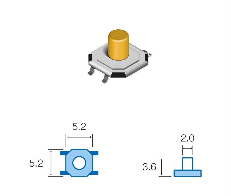 Pulsador de Tato SMD 12Vdc 50mA