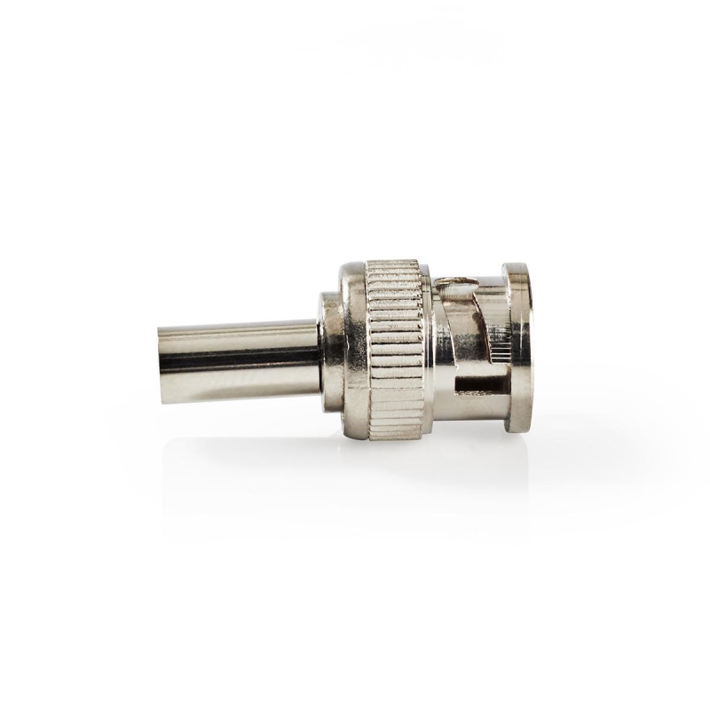 Conector Bnc  Reto  Macho  50 Ohm  Crimpado  Di&acirc;metro de Entrada do Cabo  6mm  Prata