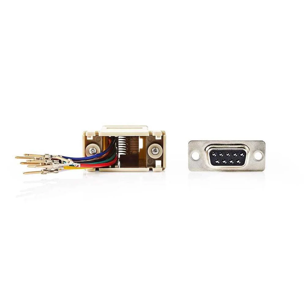 Adaptador Serie | Adaptador | D-Sub 9 Pines Macho | Rj45 Hembra | Chapado En Nickel | Marfil | Sobre