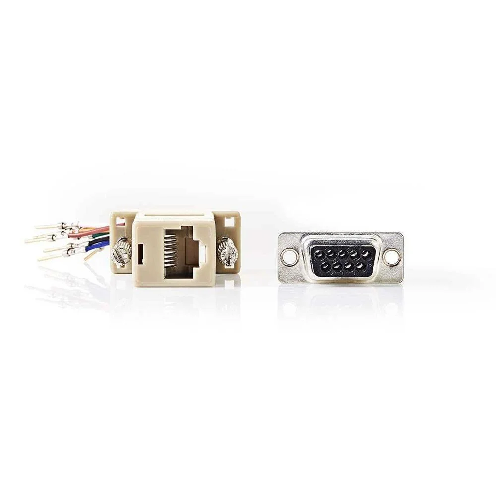 Adaptador Serie | Adaptador | D-Sub 9 Pines Macho | Rj45 Hembra | Chapado En Nickel | Marfil | Sobre