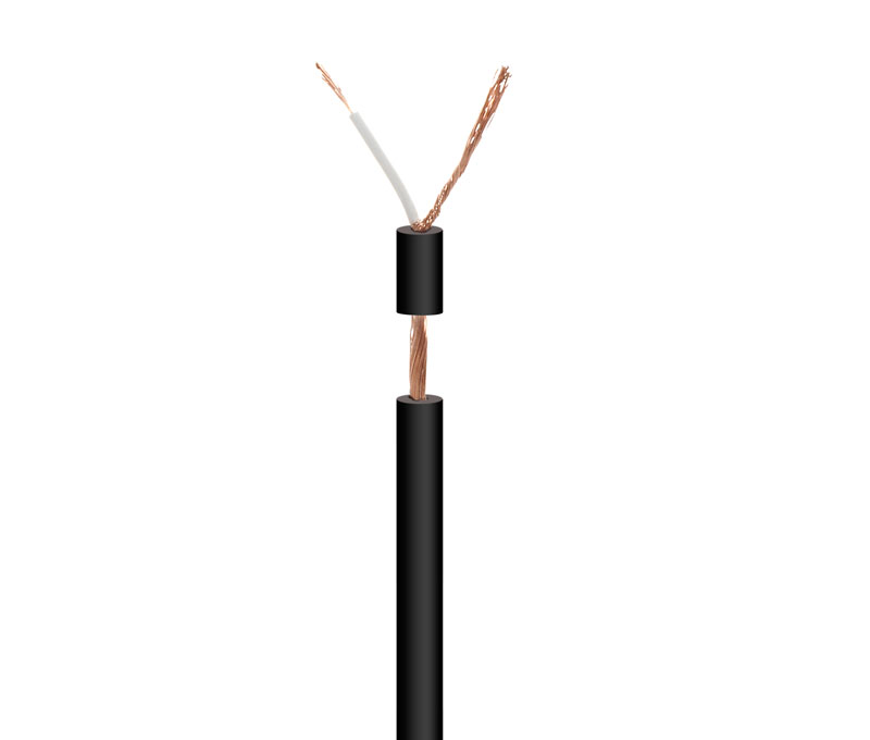 Cabo de Microfone Mono 1x0.25mm2 Preto 100m