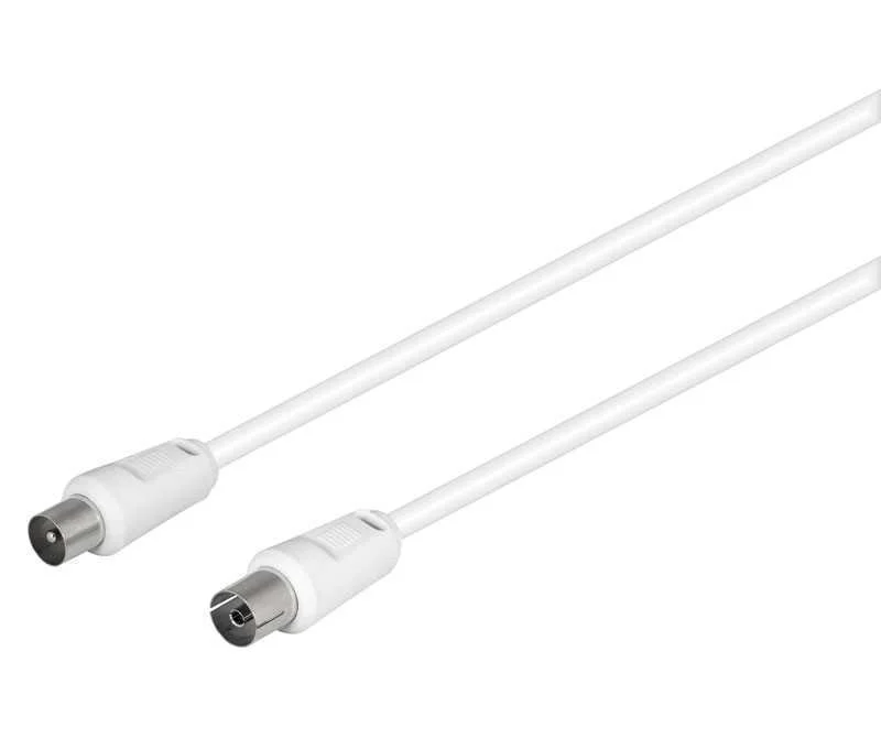 Cabo de Antena Macho para Femea Branco 2.5m