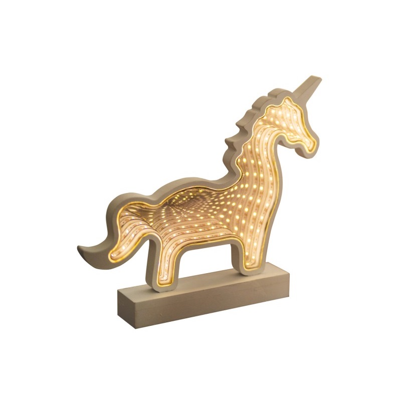 L&aacute;mpara Decorativa de Unicornio de Madera