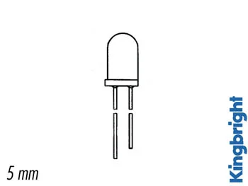 5mm Bicoloured + Bipolar LED Lamp Red/Green White Diffused
