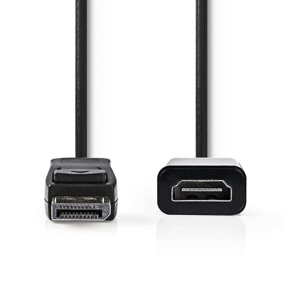Cabo DisplayPort Macho para HDMI Femea Preto 0.20m