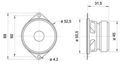 Altifalante full-range de 5 cm (2 ) 8 Ohm