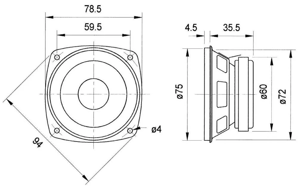 Altavoz de Rango Completo Hifi 8 Cm (3,3"") 8 Ohm