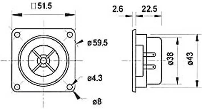 Cúpula de policarbonato de 13 cm (05 pol.) 8 Ohm.