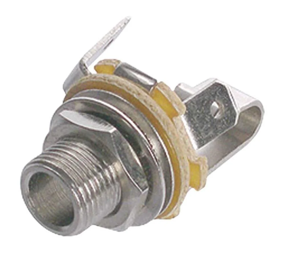 Conector Stereo 635 Mm Fêmea Metal Prata