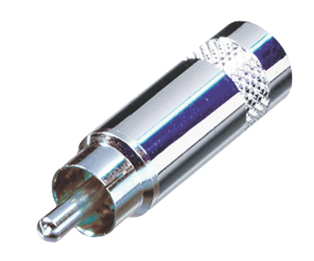 Rca Conector Masculino Metal Prata