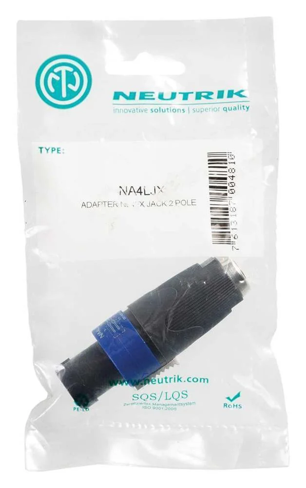 Adaptador de Mono-Audio Altavoces 4-Pin Macho - 6.35 Mm Hembra Negro