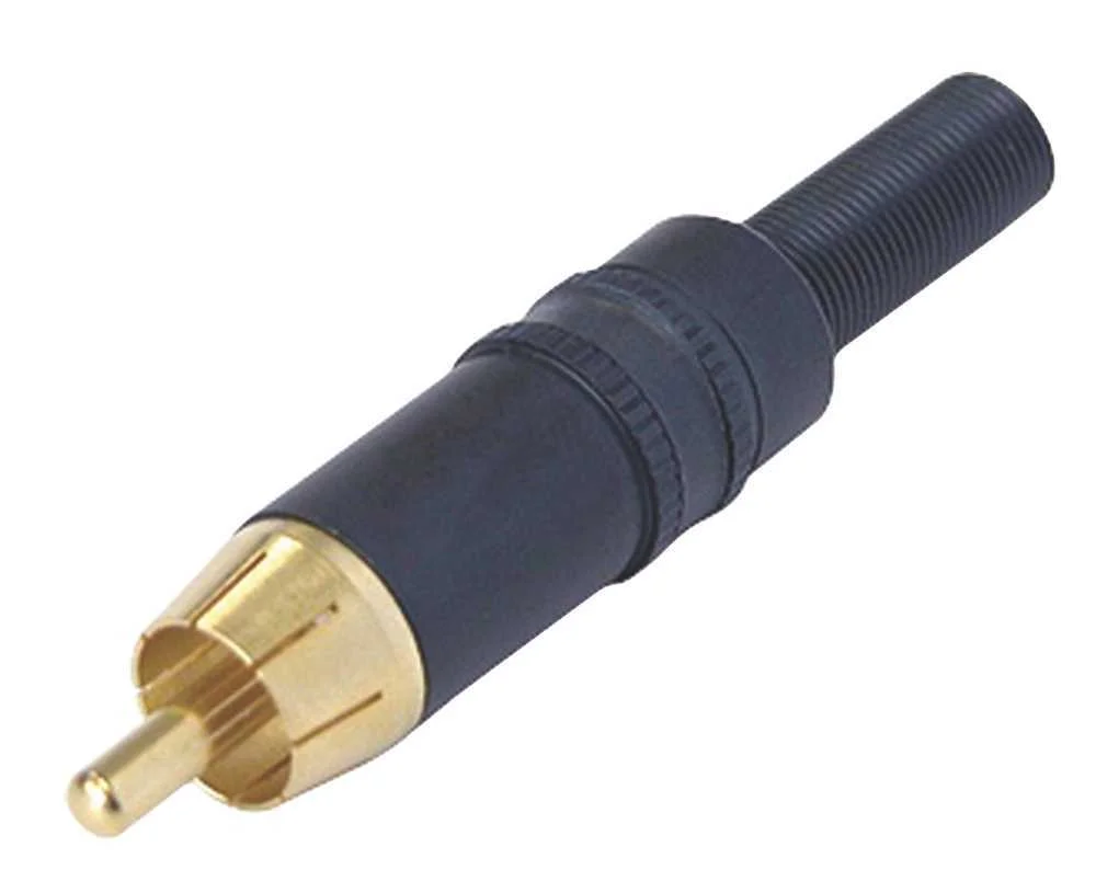 Conector Rca Masculino Metal Preto
