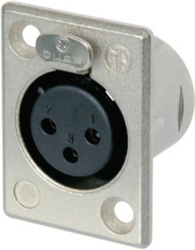 Xlr Panel-Mount Female Receptacle 3 N/A P Conexión de Soldadura Niquelado