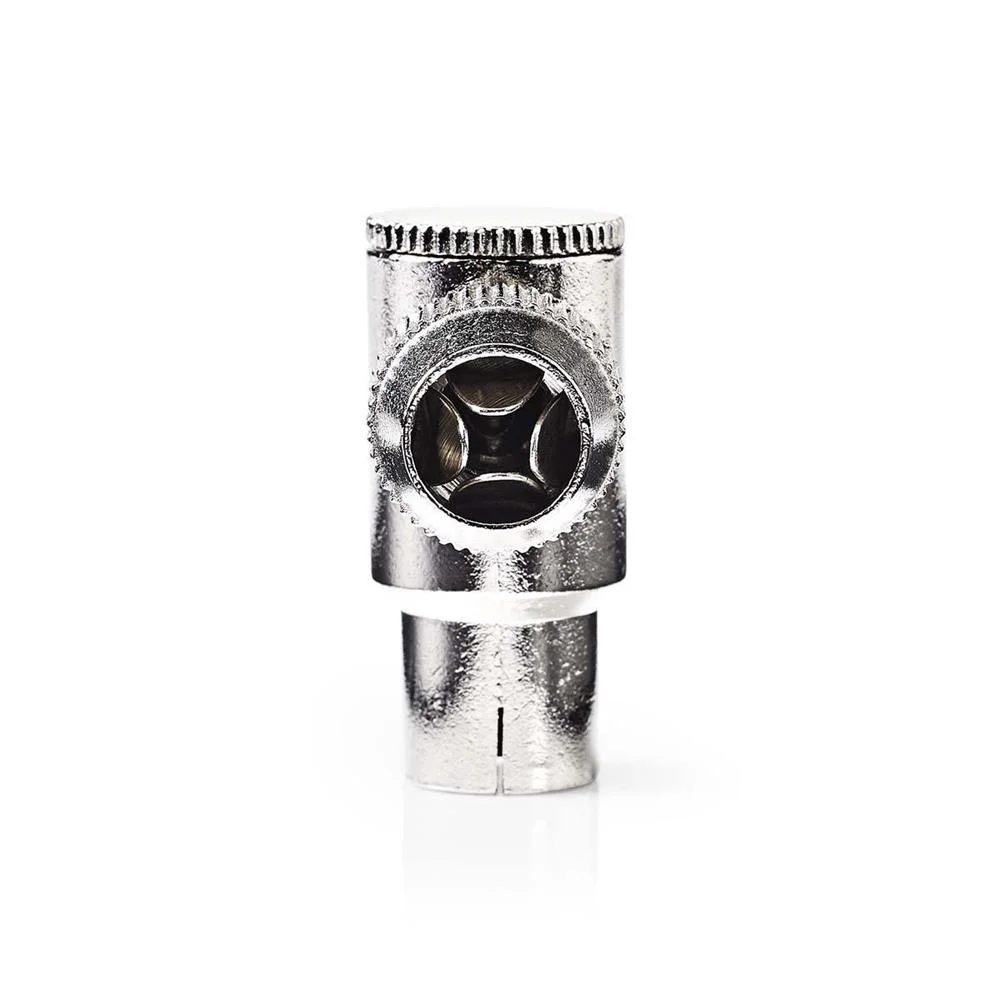 Conector Iec (Coaxial) | Angulado | Mujer | Niquelado | 75 Ohm | Roscado | Diámetro de Entrada Del C