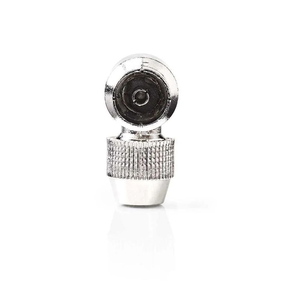 Conector Iec (Coaxial) | Angulado | Mujer | Niquelado | 75 Ohm | Roscado | Diámetro de Entrada Del C