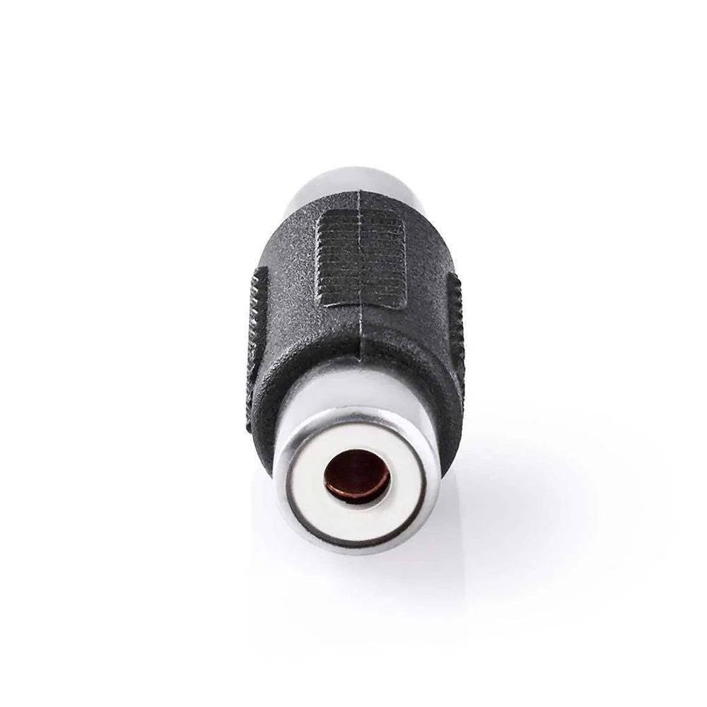 Adaptador de Audio Mono | Rca Hembra | Rca Hembra | Niquelado | Recto | Abs | Negro | 1 Uds. | Caja