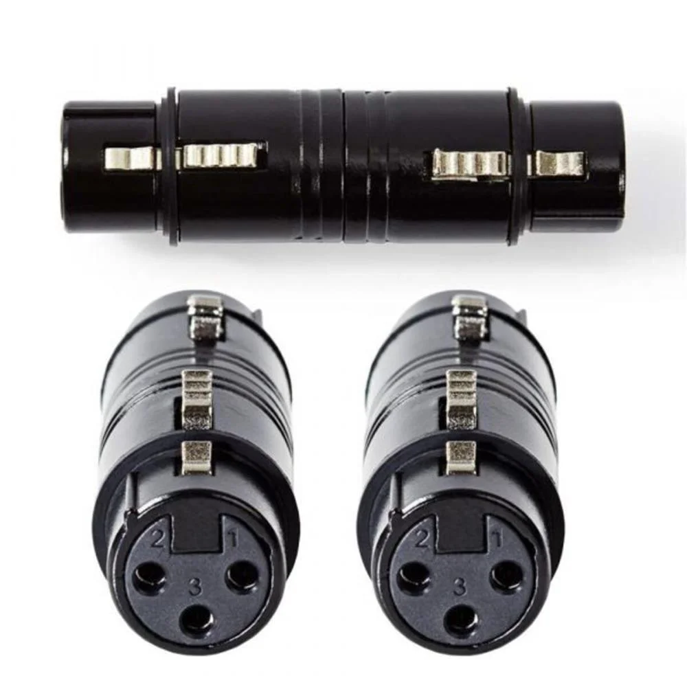 Ficha Adaptadora Xlr 3p Fêmea / Xlr 3p Fêmea Nedis