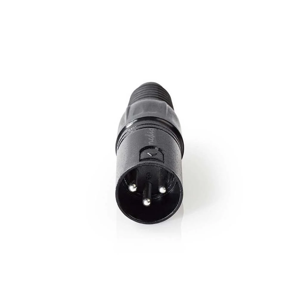 Conector Xlr  Xlr de 3 Pins Masculino  Preto