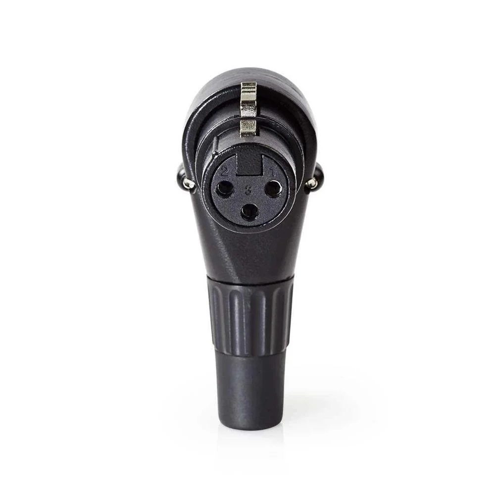 Conector Xlr  Xlr De 3 Pinos Fêmea Angulado  Pr.