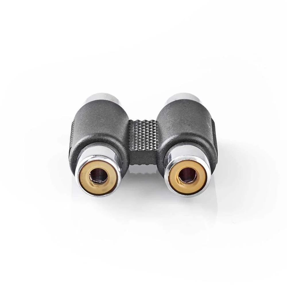 Adaptador de Áudio Stereo  2x Rca Female - 2x R.