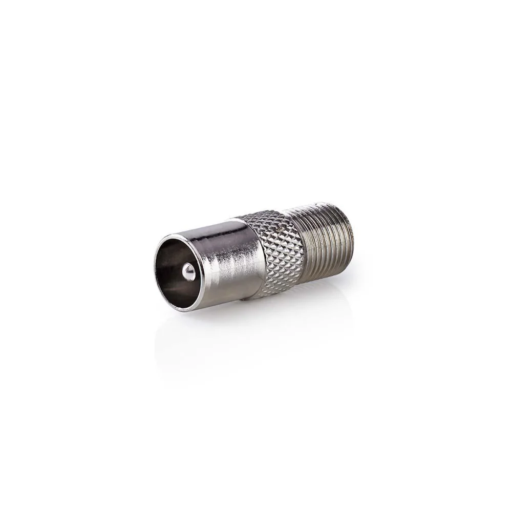 Adaptador de Satélite Y Antena | Iec (Coaxial) Macho | F Hembra | Niquelado | 75 Ohm | Recto | Metal