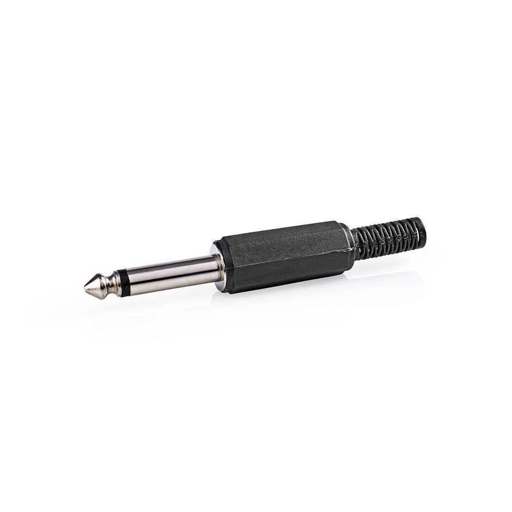 Ficha Jack 6.35mm Macho Preto