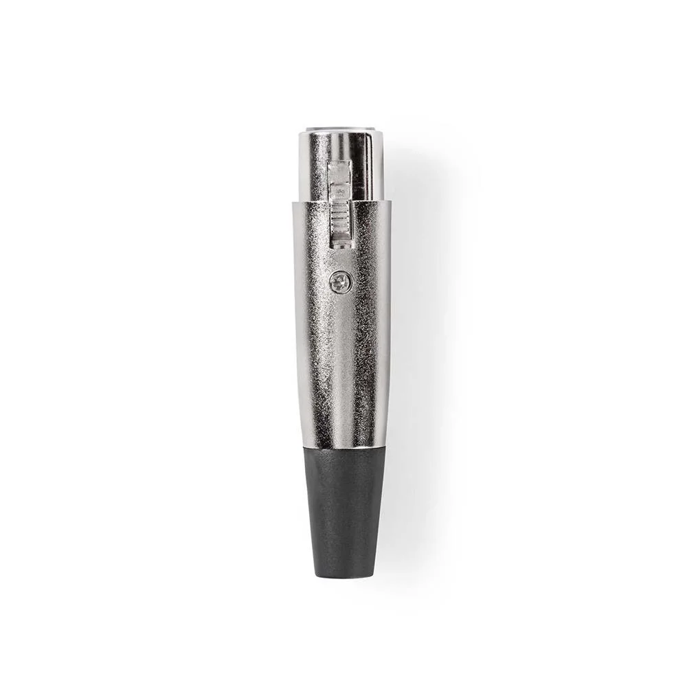 Conector Xlr  Reto  Fêmea  Solda  Diâmetro da Entrada do Cabo  7mm  Metal  Prata