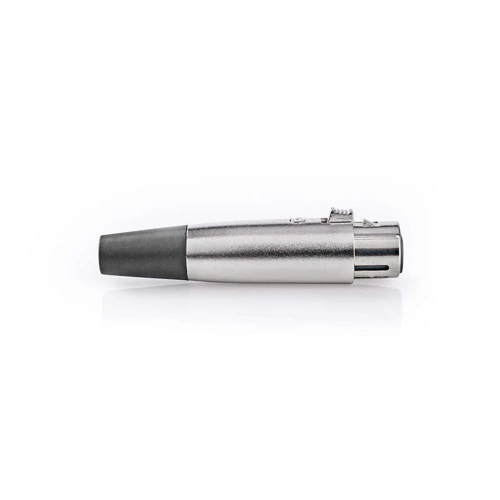 Conector Xlr  Reto  Fêmea  Solda  Diâmetro da Entrada do Cabo  7mm  Metal  Prata