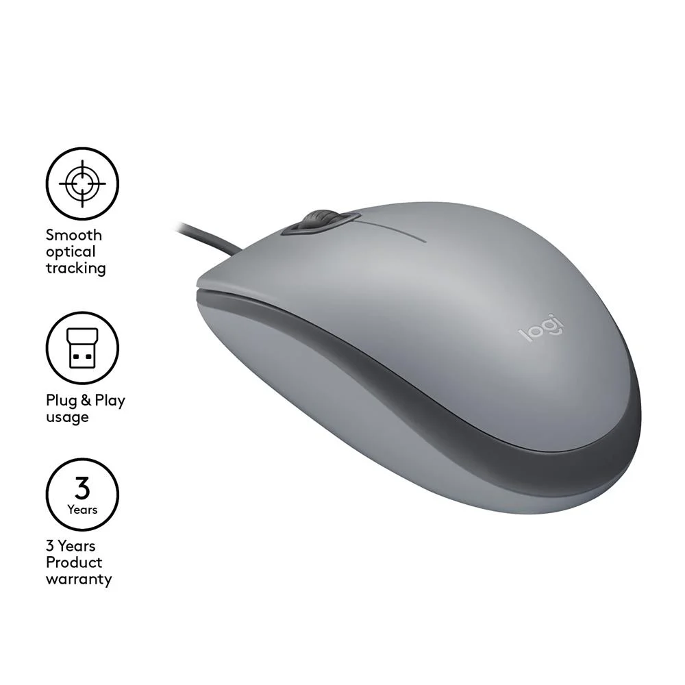 Logitech M110 Mouse Usb Type-A Optical 1000 Dpi A.