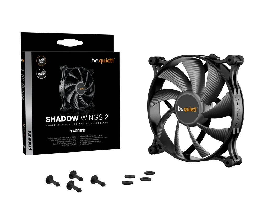 Ventoinha Shadow Wings 2 140mm Preto - Be Quiet