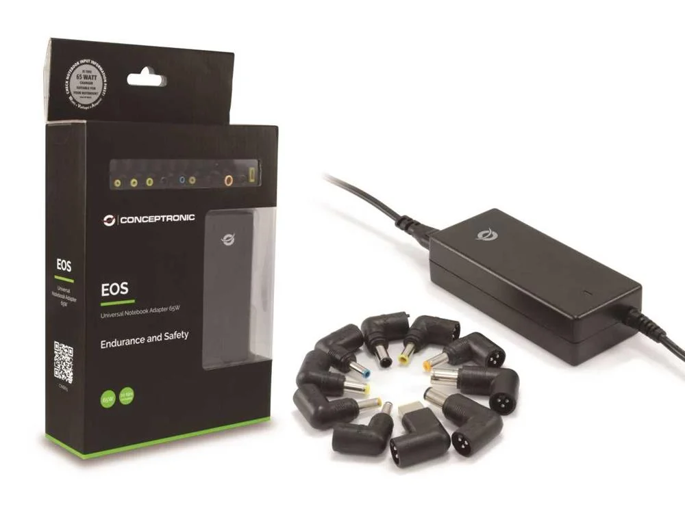 Conceptronic Uni. Notebook Netzteil Inkl.10 Aufs. 65w/ Cnb65