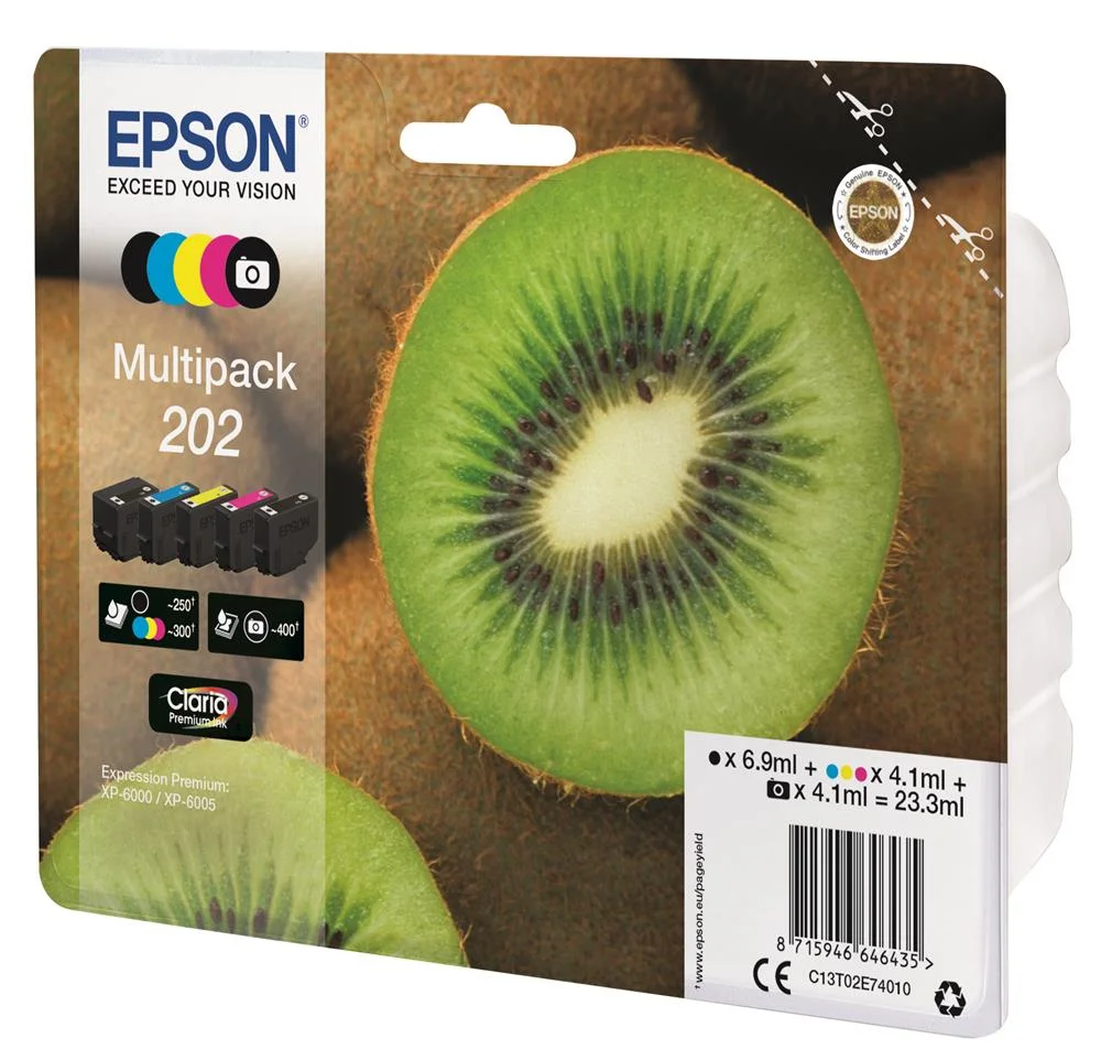 Pack 5x Tinteiros 202 Premium Xp-60xx C13t02e14010