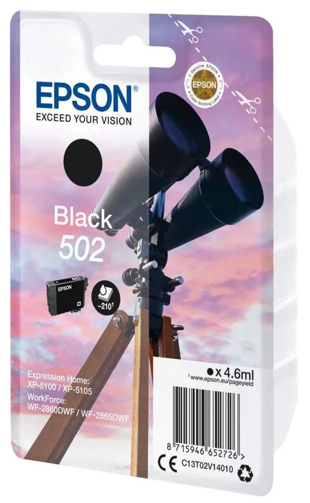 Tinteiro Epson 502 Preto + Alarme Rf - Xp-51xx, Wf-286x
