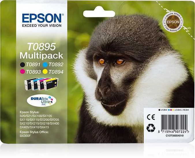 Epson Tinteiro Pack 4 Cores M T0891/2/3/4 C/Segurança