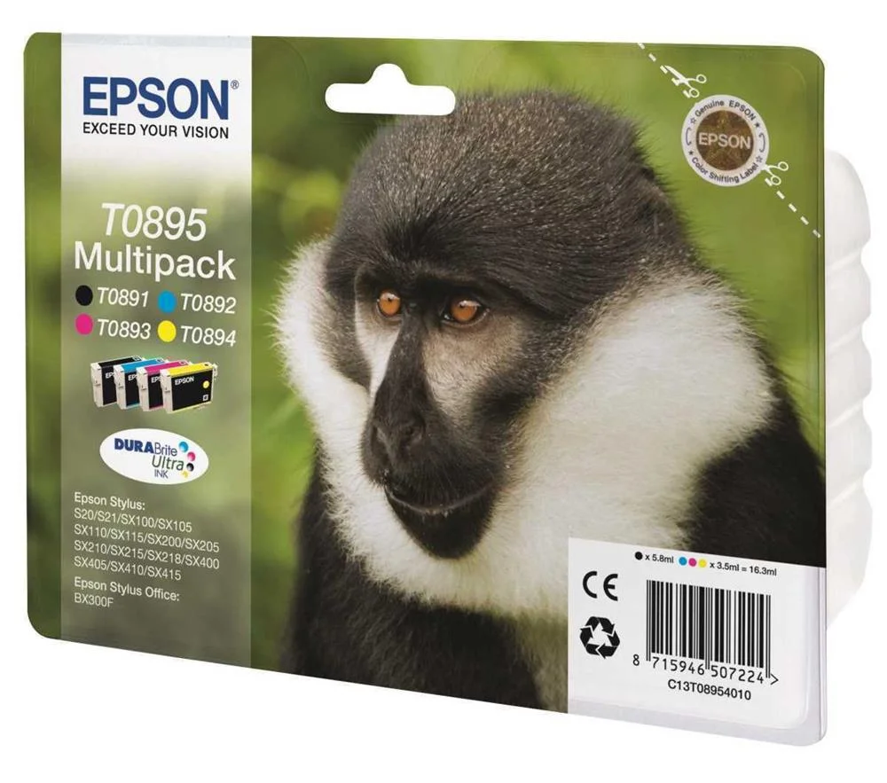 Epson Tinteiro Pack 4 Cores M T0891/2/3/4 C/Segurança