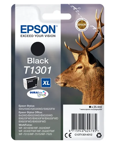 Tinteiro Epson T1301 Preto Xl - Stylus B42,Bx320/5x5/625/630/9x5,Sx5x5/620 & Wf-3010/3520/3540/7x15