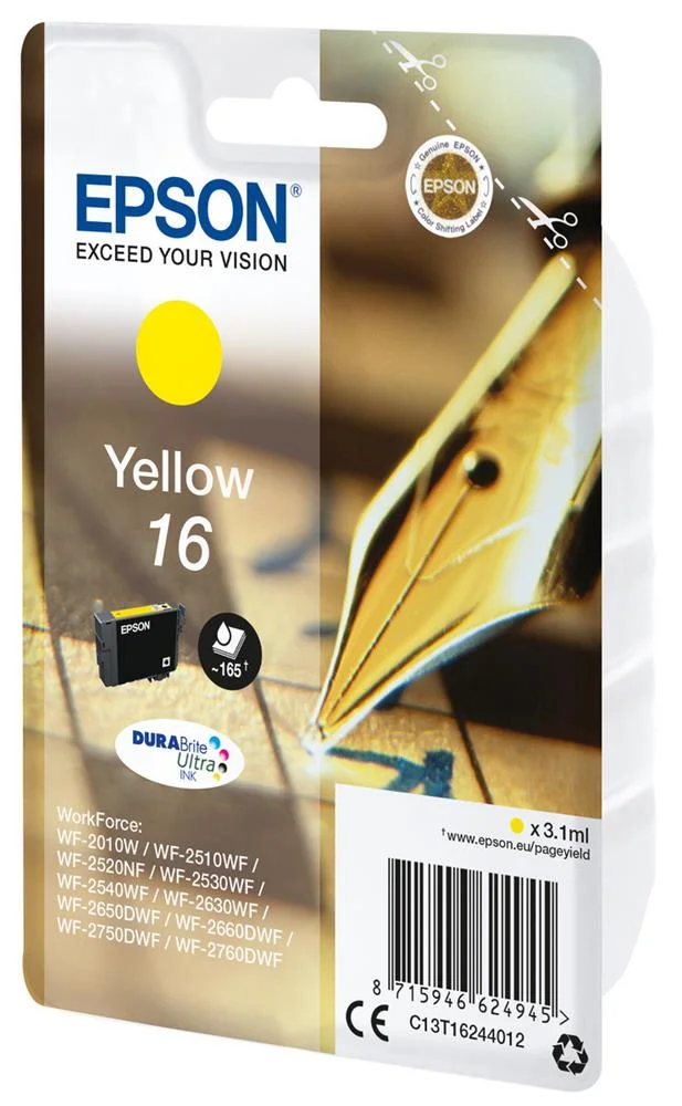 Tinteiro Epson Amarelo Serie 16 Wf-20xx/Wf-25xx