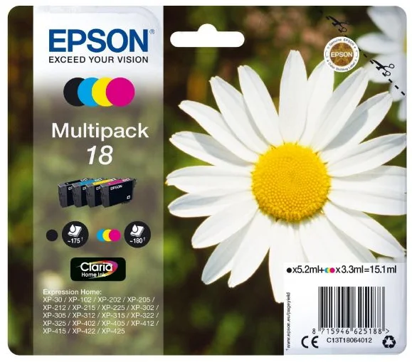 Pack 4x Tinteiros Serie 18 Quad Xp-102/205/305/405