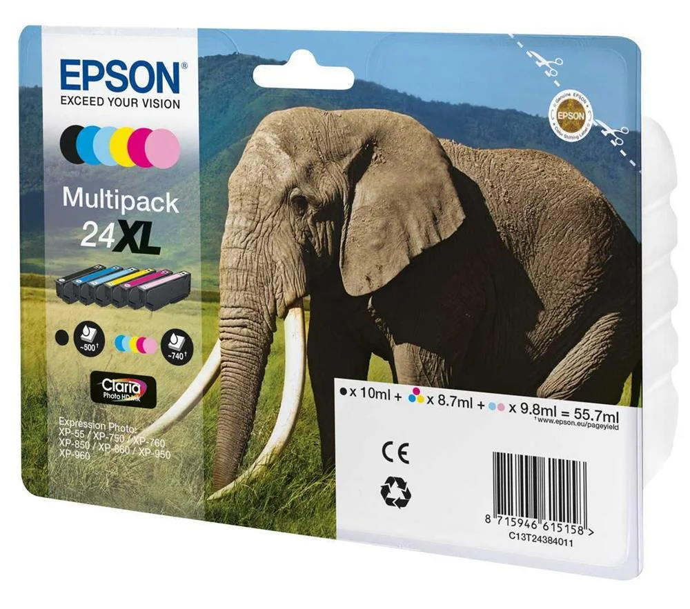 Pack 6x Tinteiros Cores 24xl Claria Photo Hd Ink