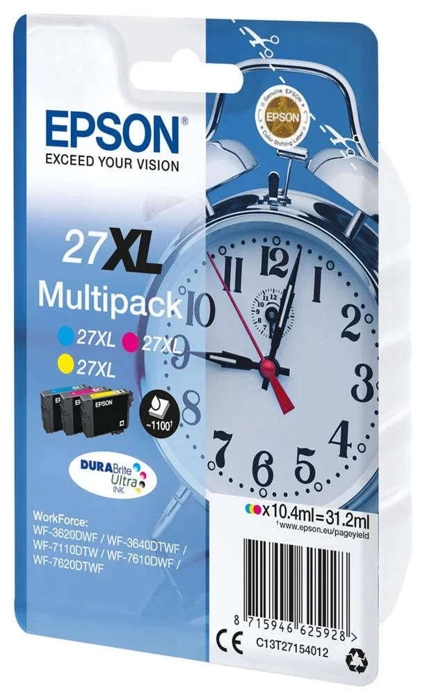 Tinteiro Epson 27 Multipack 3 Cores Xl - Wf-3620/3640/7110/7610/7620