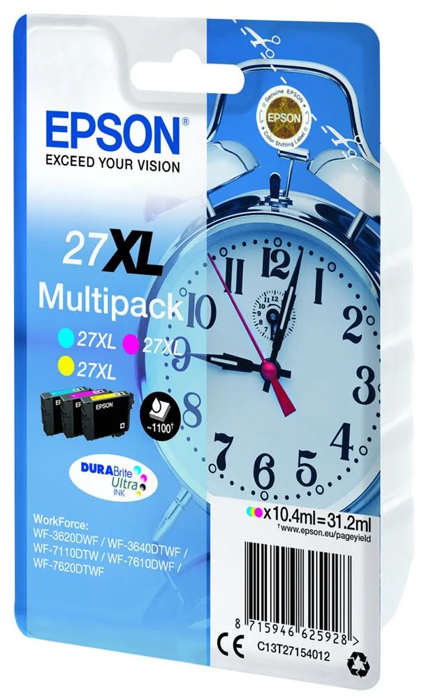 Tinteiro Epson 27 Multipack 3 Cores Xl - Wf-3620/3640/7110/7610/7620