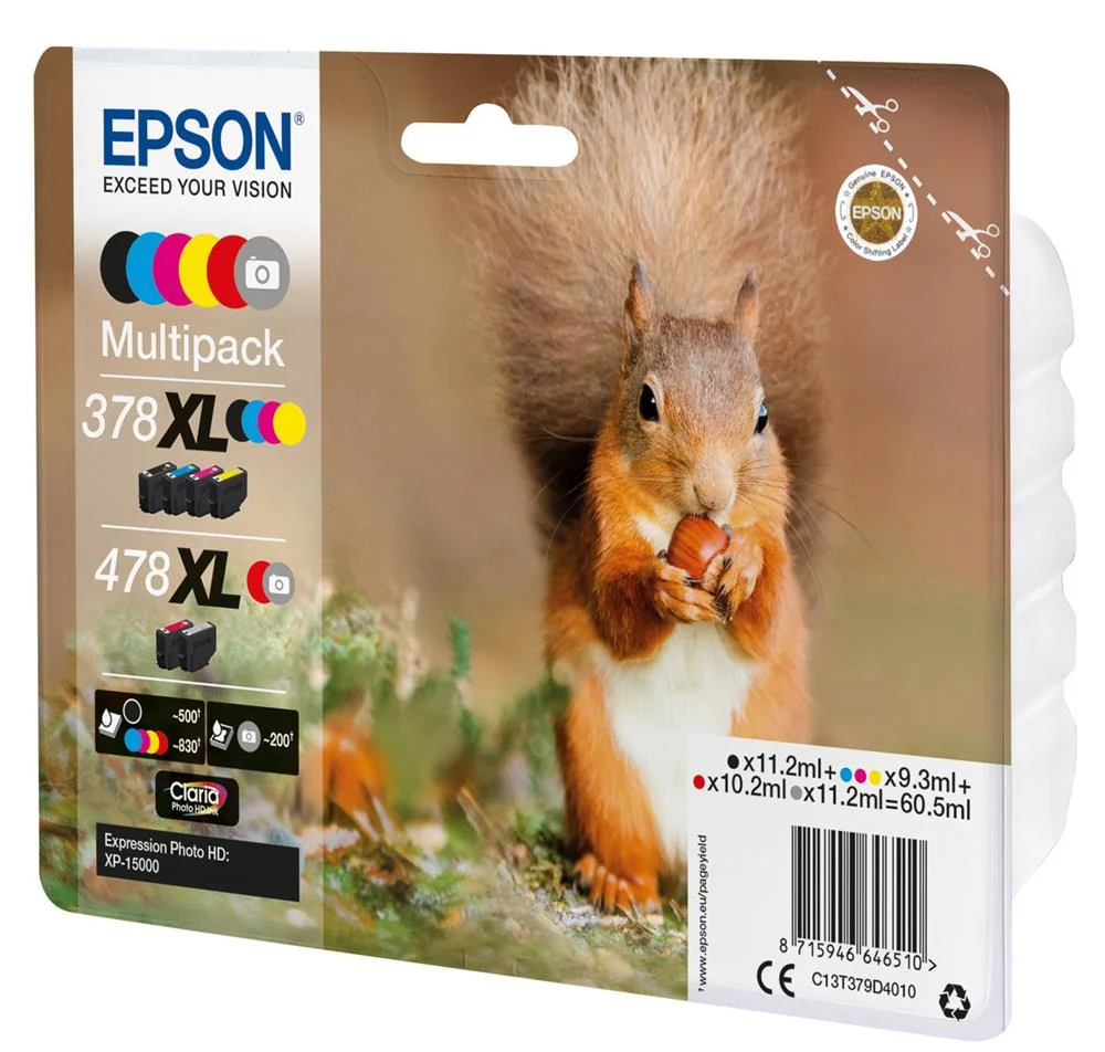 Tinteiro Epson 378+478 Multipack 6 Cores Xl - Expression Phpoto Xp-15000