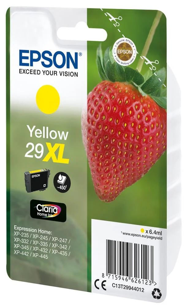 Tinteiro Epson 29 Amarelo Xl - Expression Home Xp-255/257/352/355/452/455