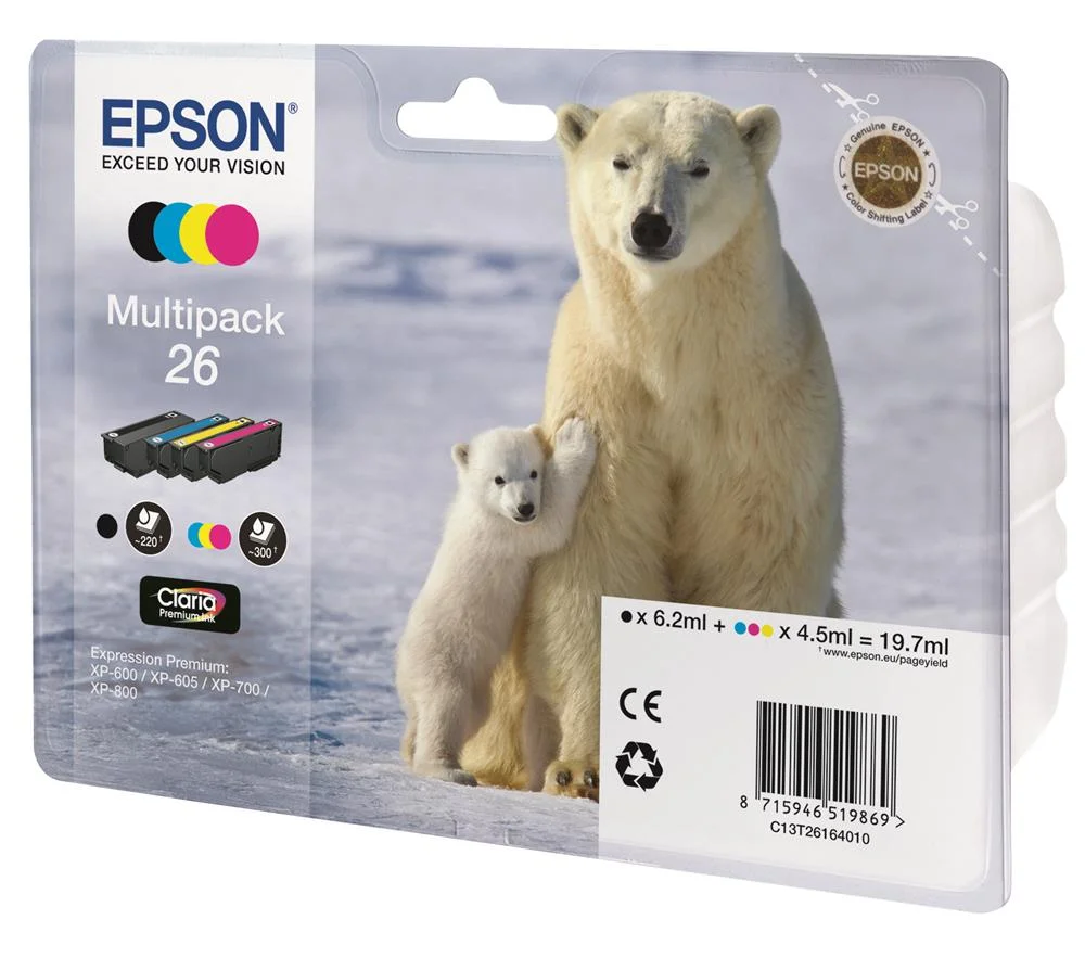 Pack Tint Epson Quad Xp-600/700/800 C13t26164010