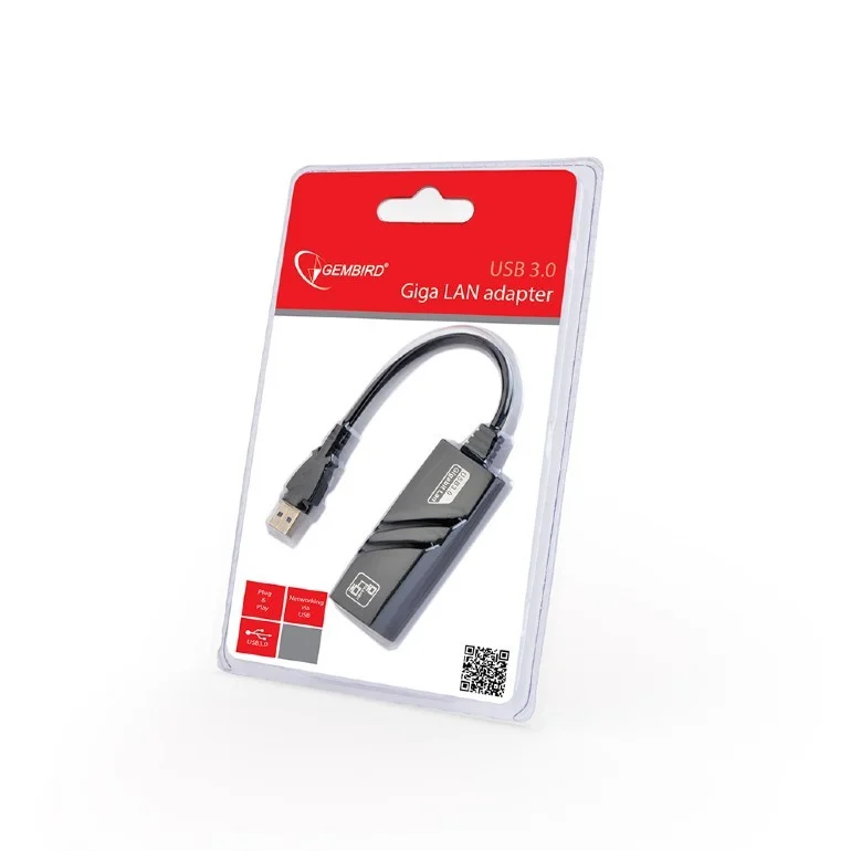 Adaptador Rj45 Gembird Gigabit Lan Usb 3.0 Preto