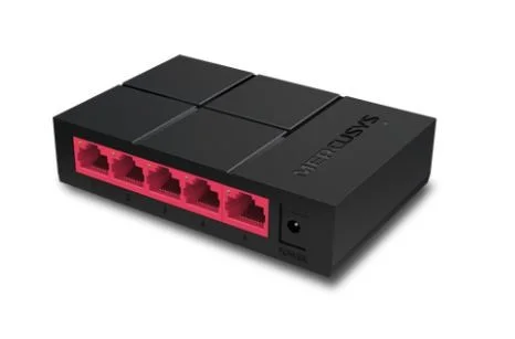 Switch Mercusys 5-Port 10/100/1000m Mini Desktop Switch, 5 10/100/1000m Rj45 Ports, Plastic Case