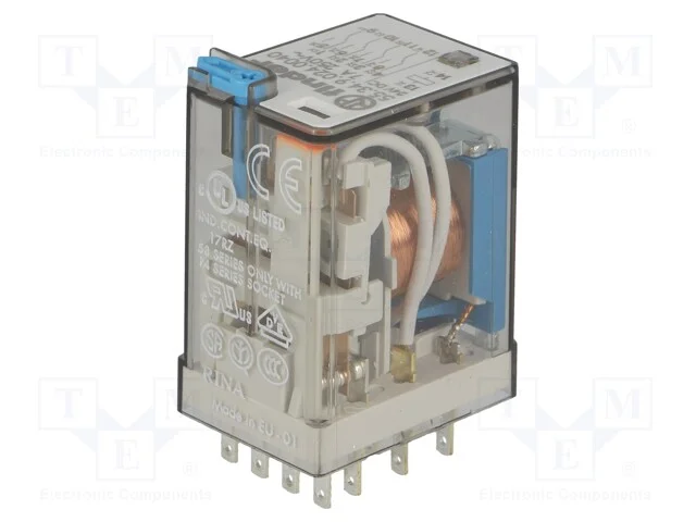 Relé 4pdt 24vdc 7a/250vac 7a/30vdc