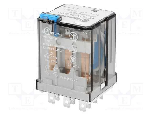 Relé Ele.  3PDT 24VDC 16A/250VAC 445?