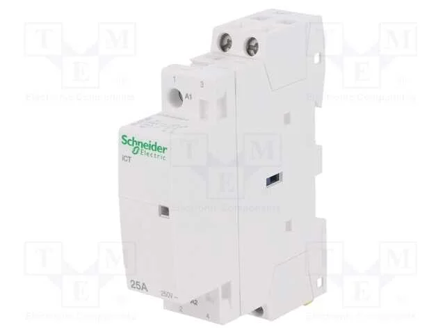 Contator: 2-De Polo de Instalação, 25a, 230÷240vac, No X2, Ip20
