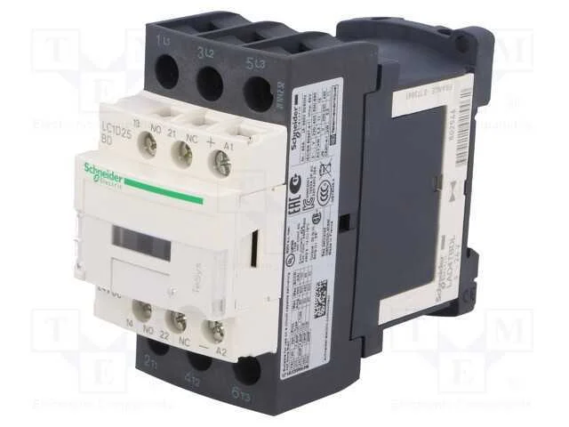 Contator: 3 Polos, No X3, Contatos Auxiliares: No + Nc, 24vdc, 25a